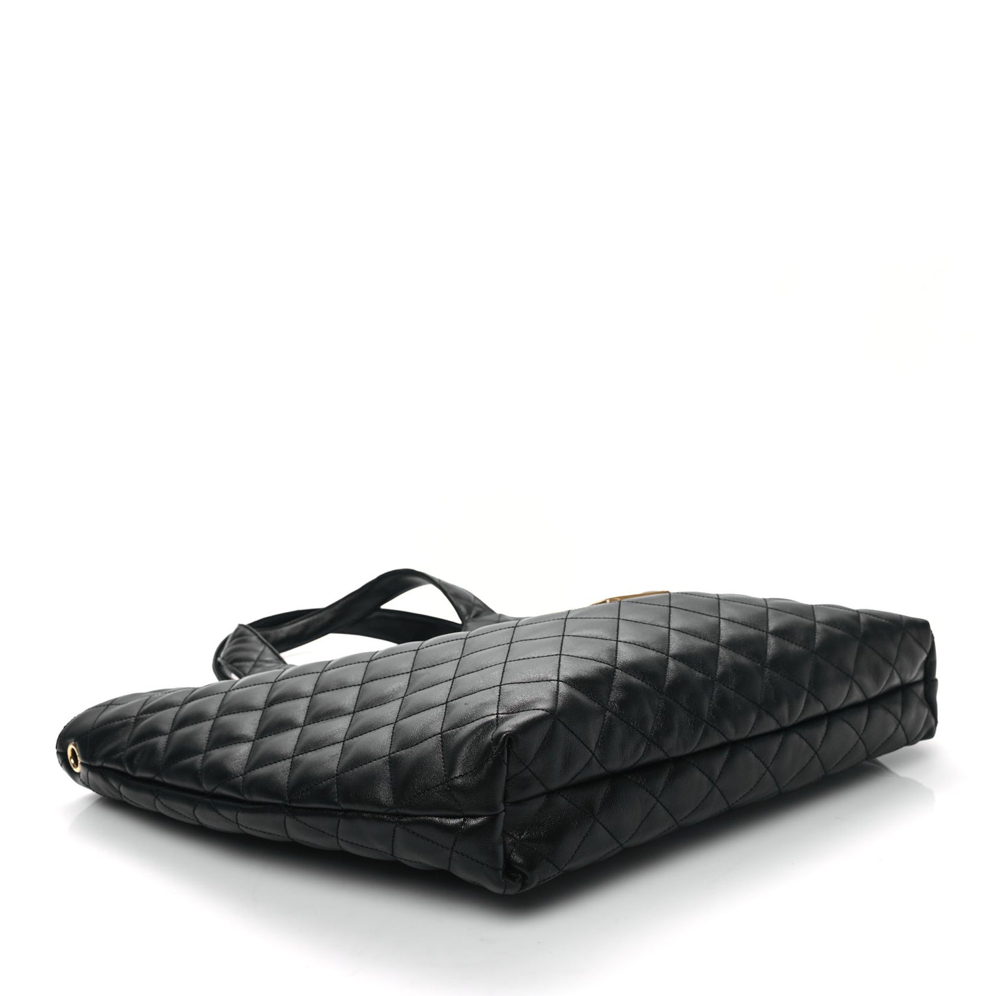 Lambskin Quilted Maxi Icare Shopping Tote Black