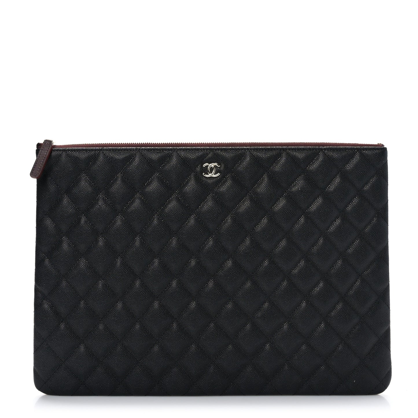 Caviar Quilted Large Cosmetic Case Black