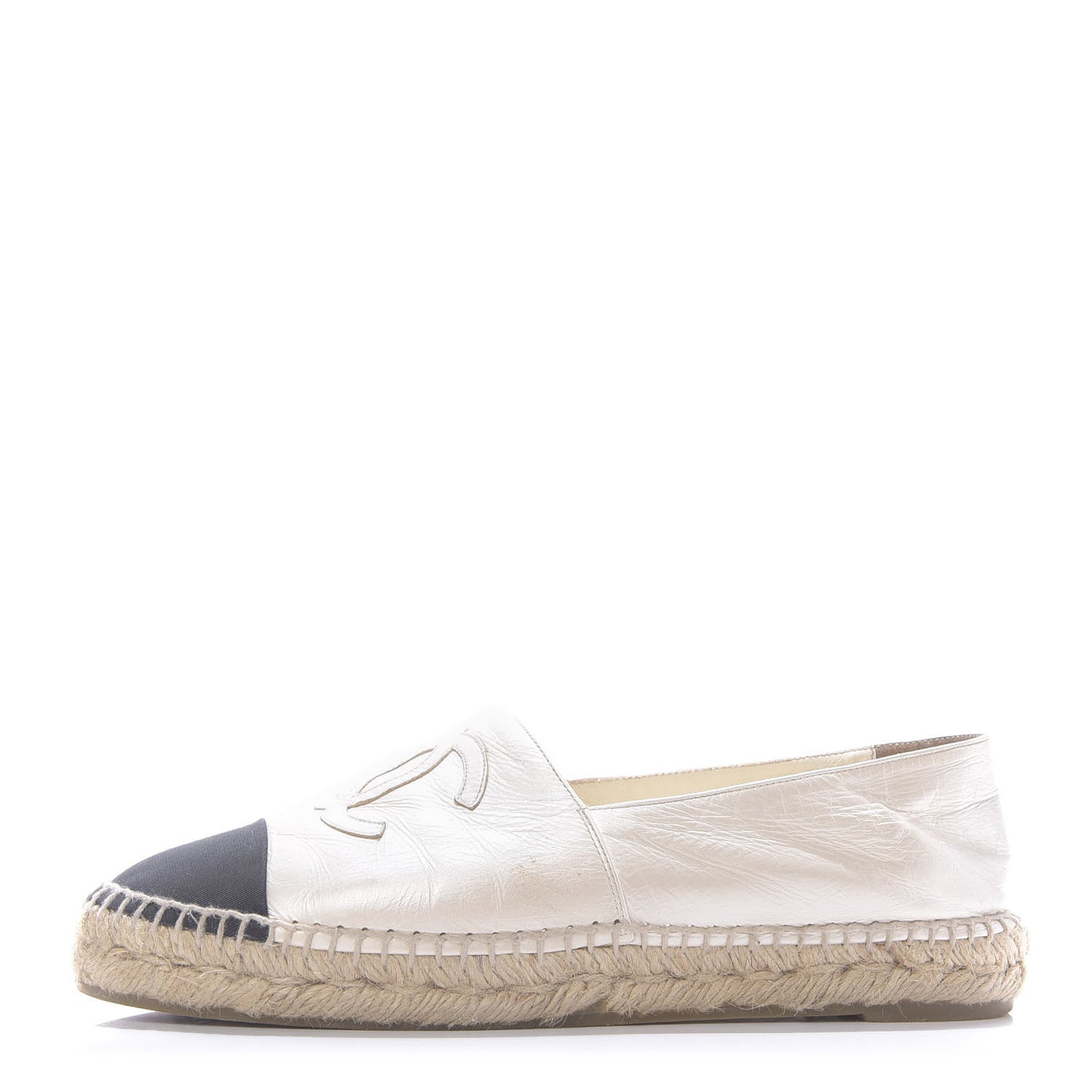 Lambskin CC Espadrilles 38 Beige Black