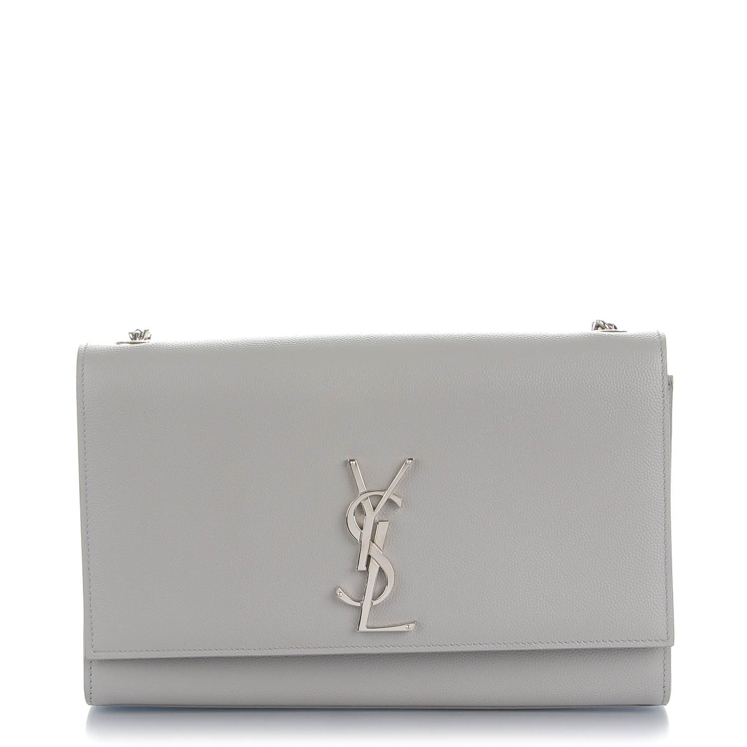 Saint Laurent Grain De Poudre Medium Classic Monogram Satchel Light Grey 1 of 6