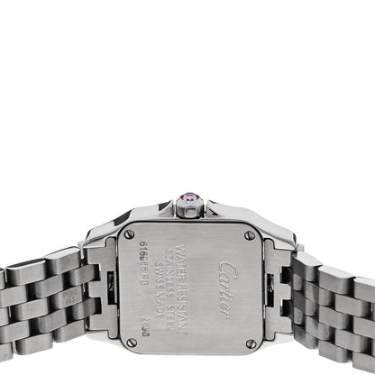 Cartier Stainless Steel Pink Mother of Pearl 20mm Santos Demoiselle Quartz Watch 4 of 5