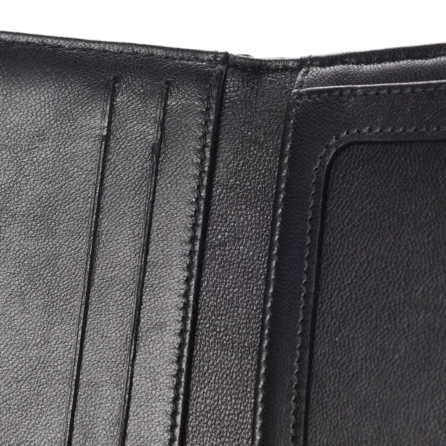 Chanel Sheepskin Chevron Card Holder Wallet Black 9 of 10