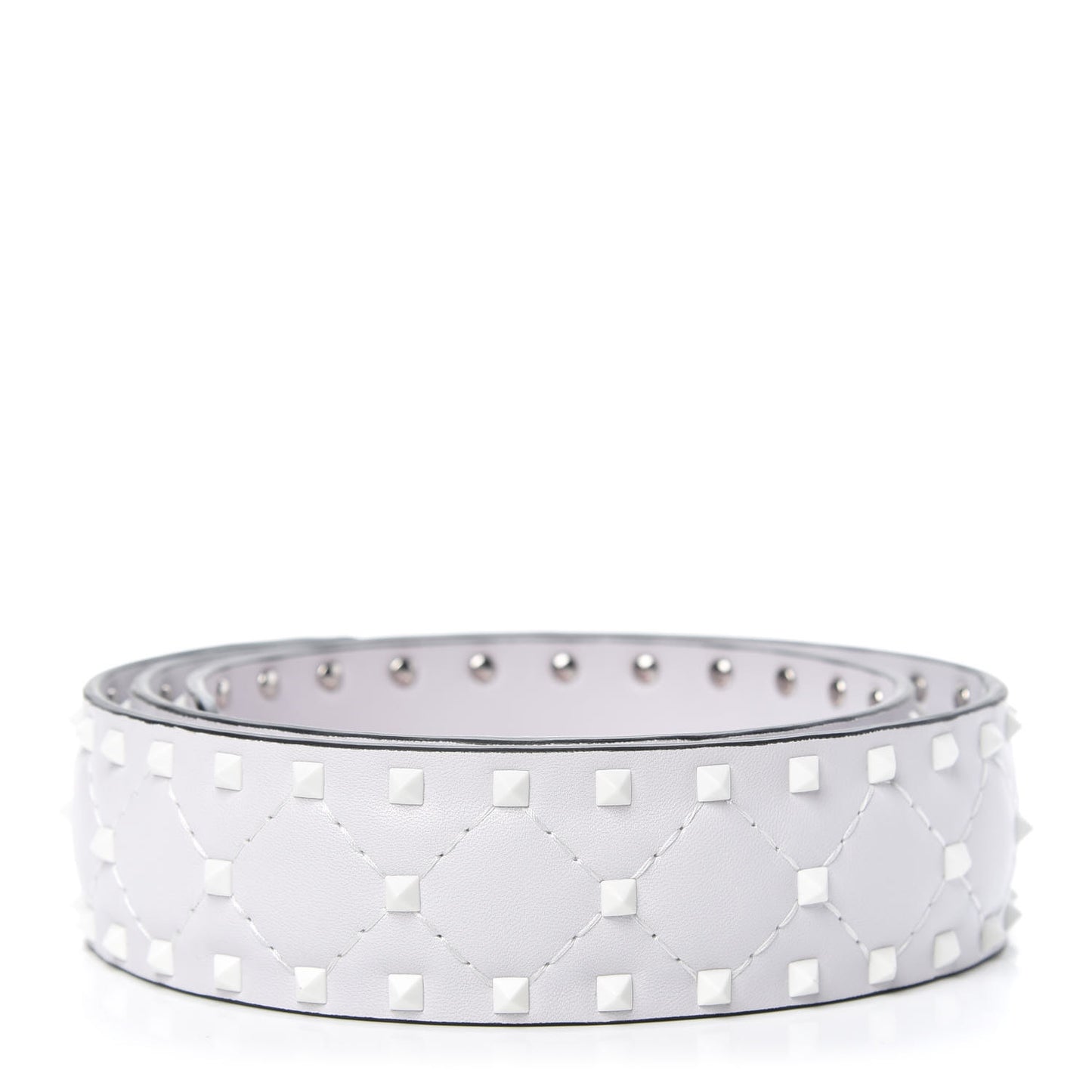Lambskin Free Rockstud Spike Shoulder Strap Optic White