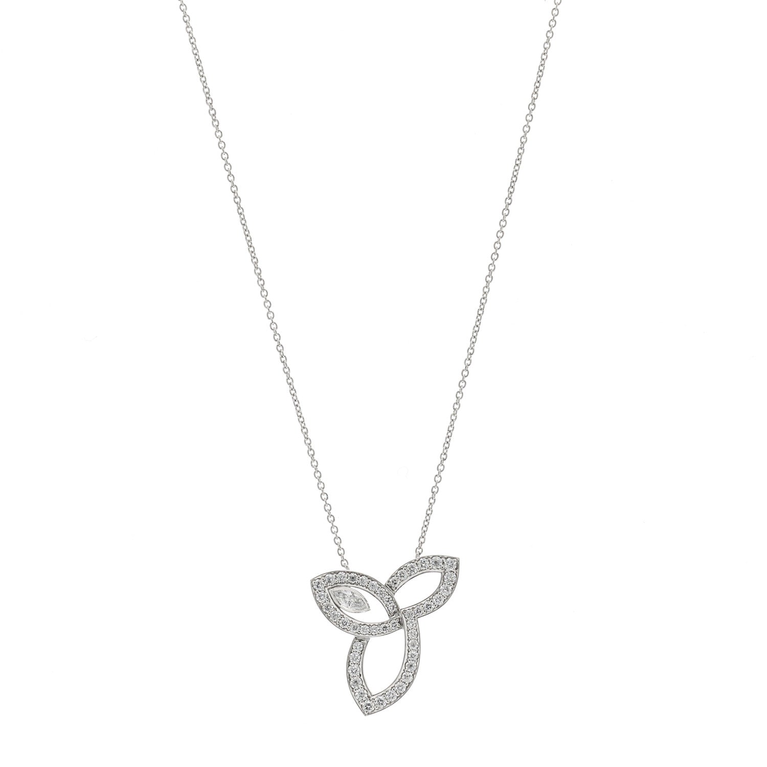 Harry Winston Platinum Diamond Lily Cluster Pendant Necklace 1 of 6