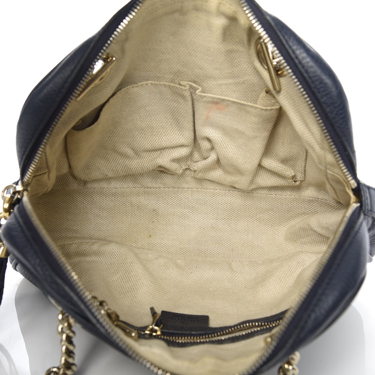Pebbled Calfskin Small Soho Bowler Blue
