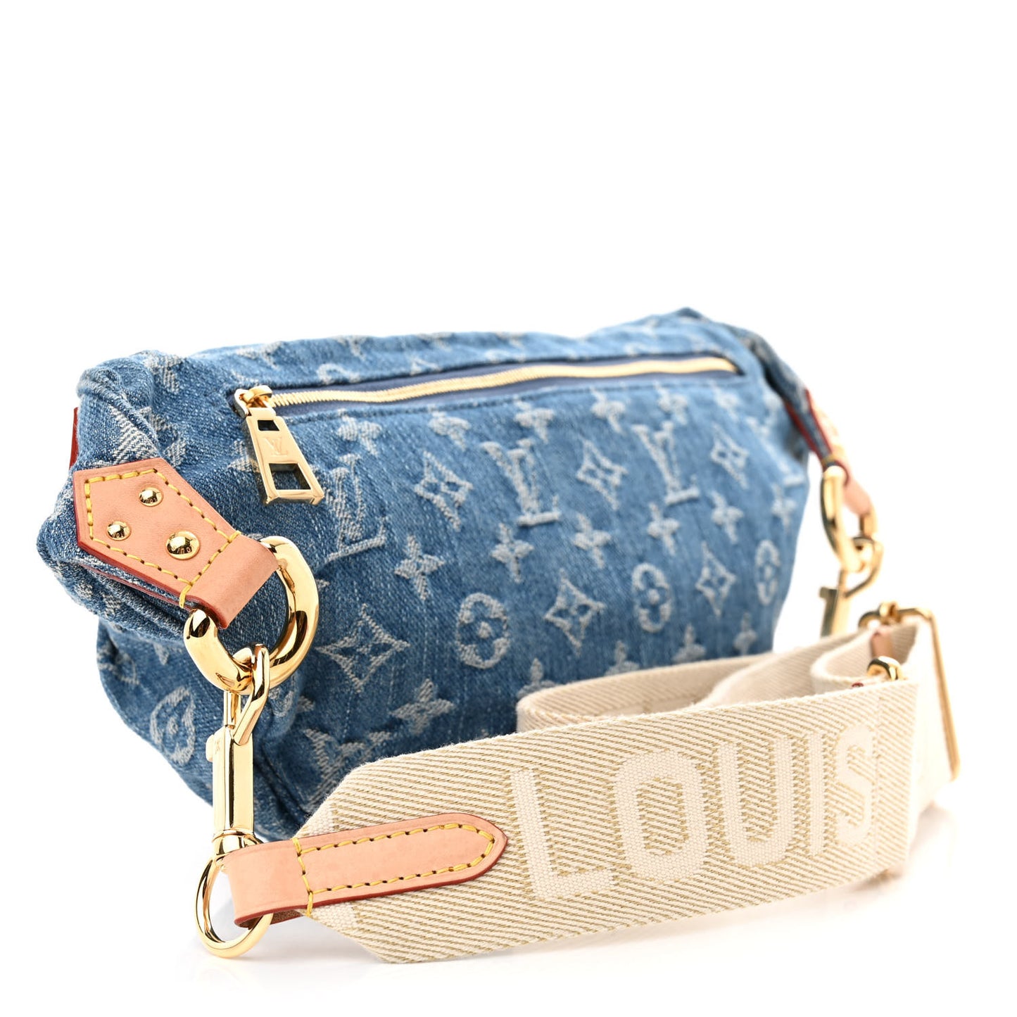Monogram Denim High Rise Bumbag Blue