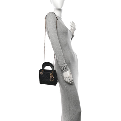Christian Dior Lambskin Cannage Mini Lady Dior Black 2 of 10