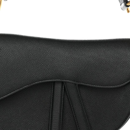 Christian Dior Grained Calfskin Saddle Bag Black 8 of 13
