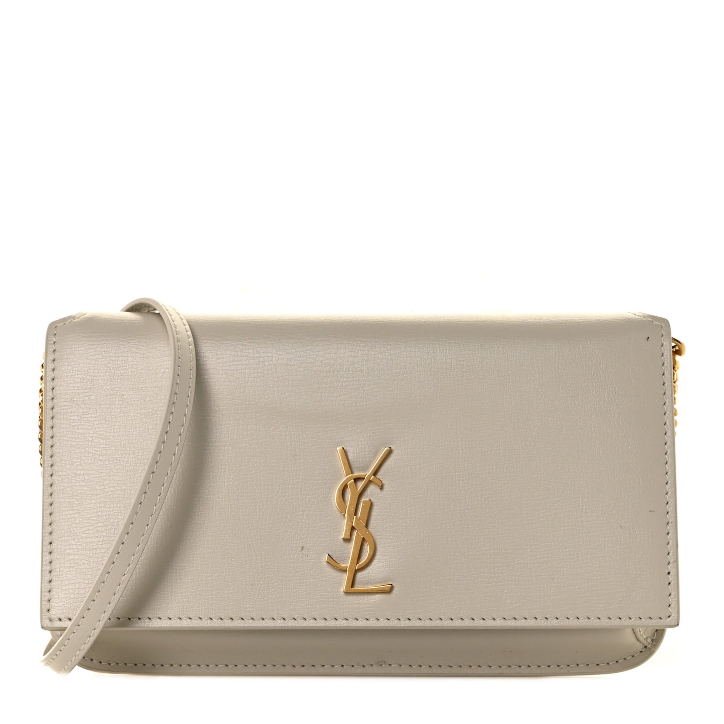Smooth Calfskin Monogram Phone Holder Crossbody Crema Soft