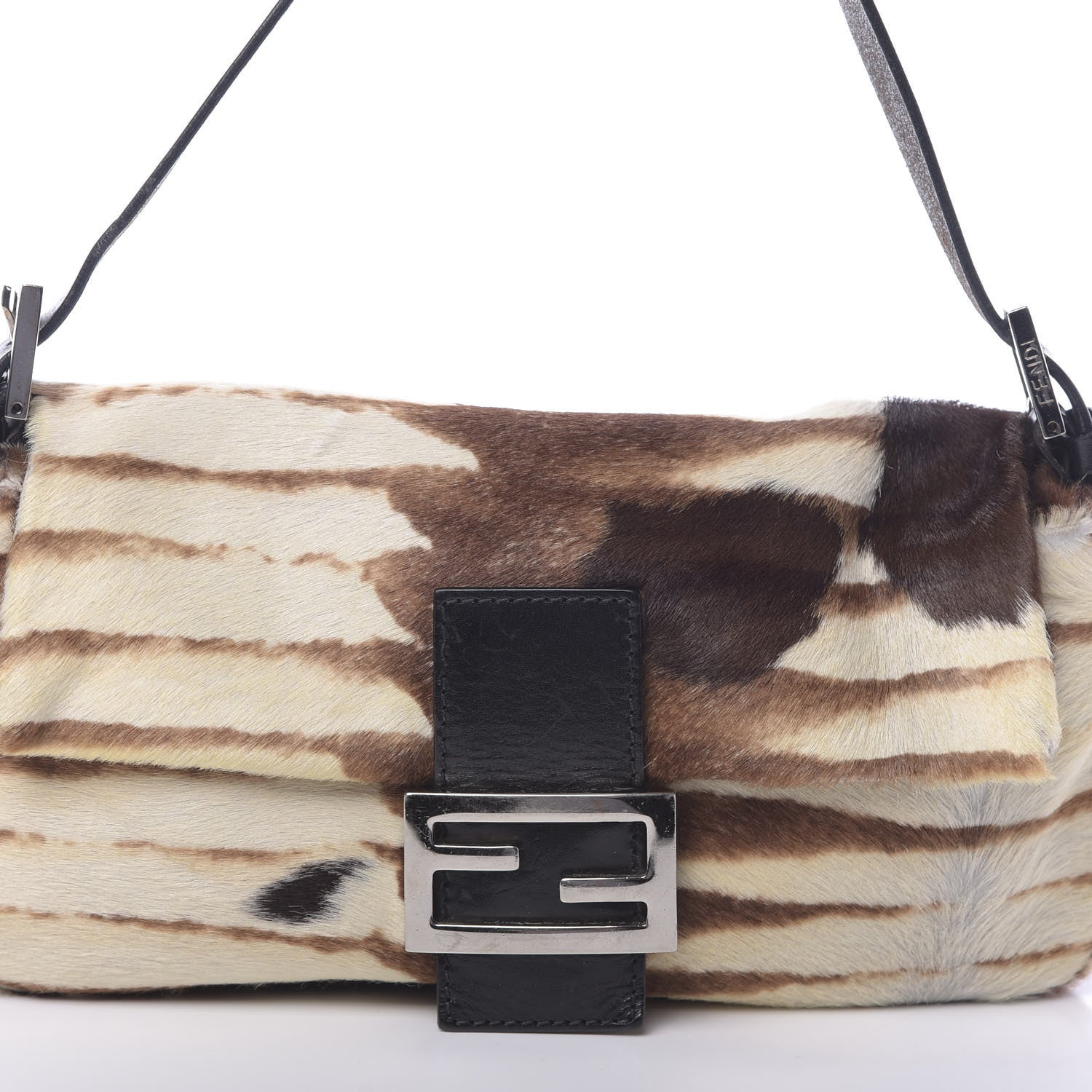 Fendi Calf Hair Zebra Print Baguette Brown 10 of 10