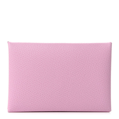 Hermes Epsom Calvi Card Case Mauve Sylvestre 1 of 8