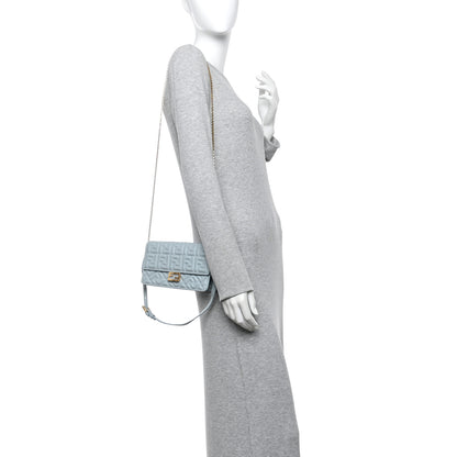 Fendi Nappa Matisse FF Embossed Wallet On Chain Baguette Anice 2 of 10