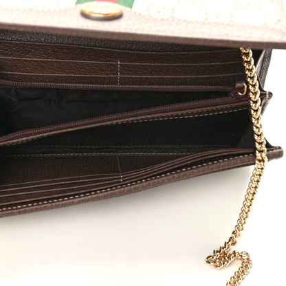 Gucci GG Supreme Monogram Web Ophidia Wallet On Chain Brown 5 of 10