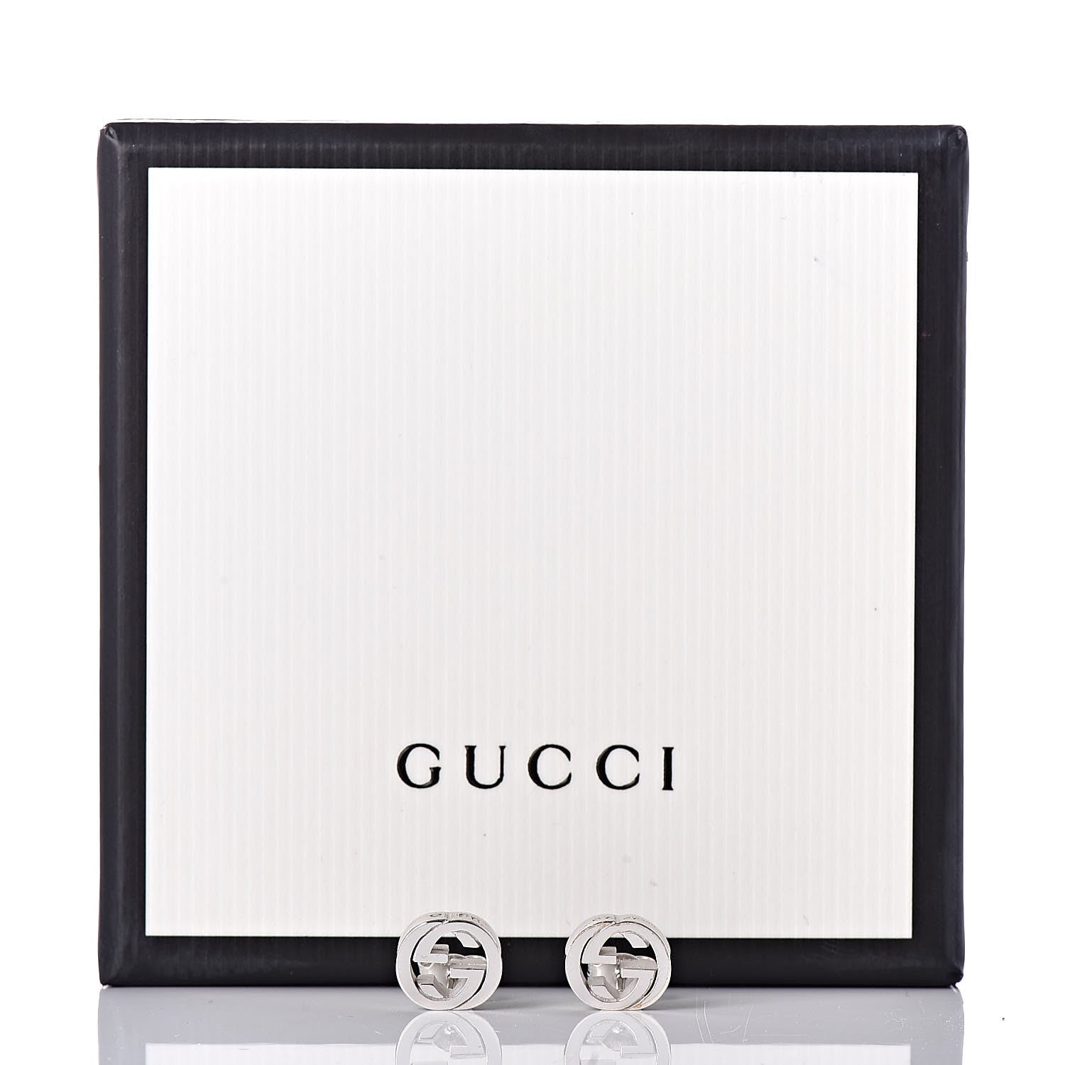 Gucci Sterling Silver Interlocking GG Stud Earrings 5 of 5