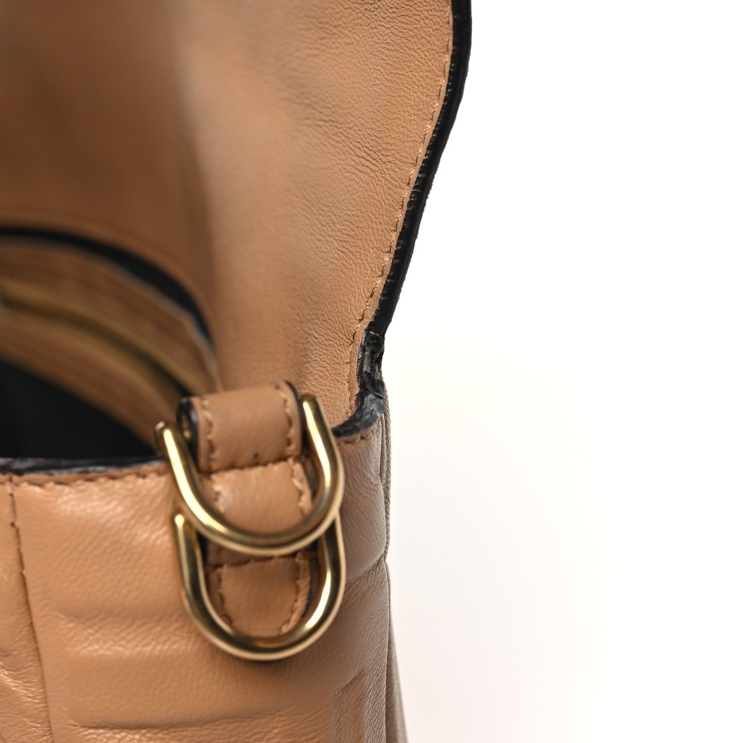 Nappa FF 1974 Embossed Baguette Miele Scuro