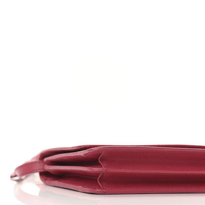 Prada Saffiano Metal Mini Crossbody Wallet Peonia 9 of 11