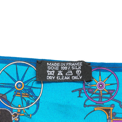 Hermes Silk Voitures Nouvelles Twilly Bleu Roy Canard Black 4 of 6