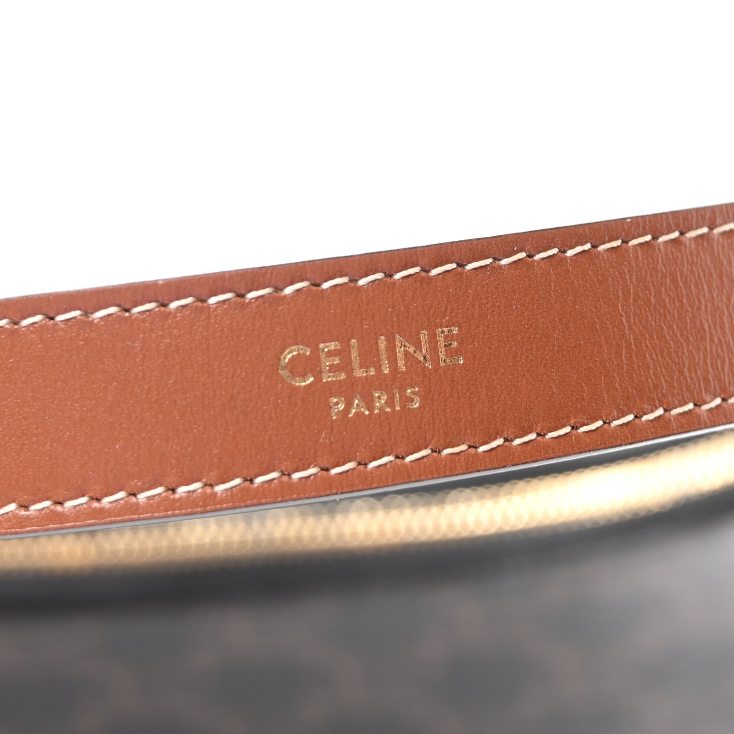 Triomphe Canvas Calfskin Ava Shoulder Bag Tan