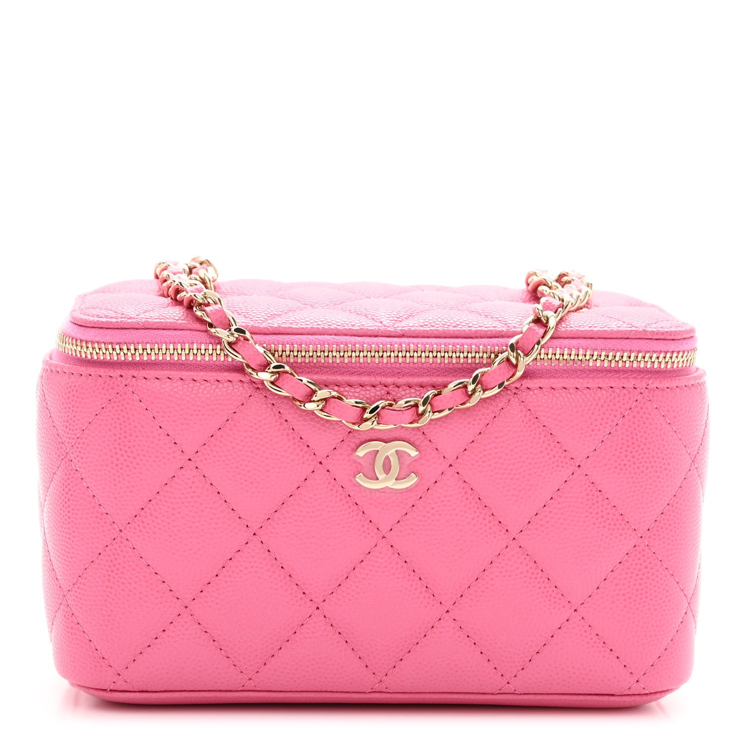Chanel Caviar Quilted Small Vanity Case With Chain Pink 1 of 9