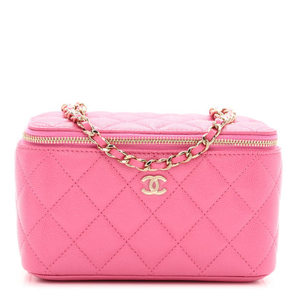 Chanel Caviar Quilted Small Vanity Case With Chain Pink 1 of 9