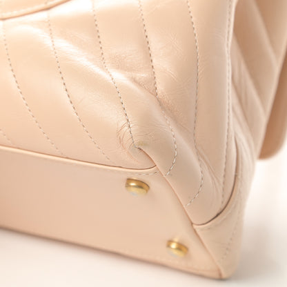 Chanel Calfskin Chevron Quilted Medium Coco Handle Flap Beige 11 of 17