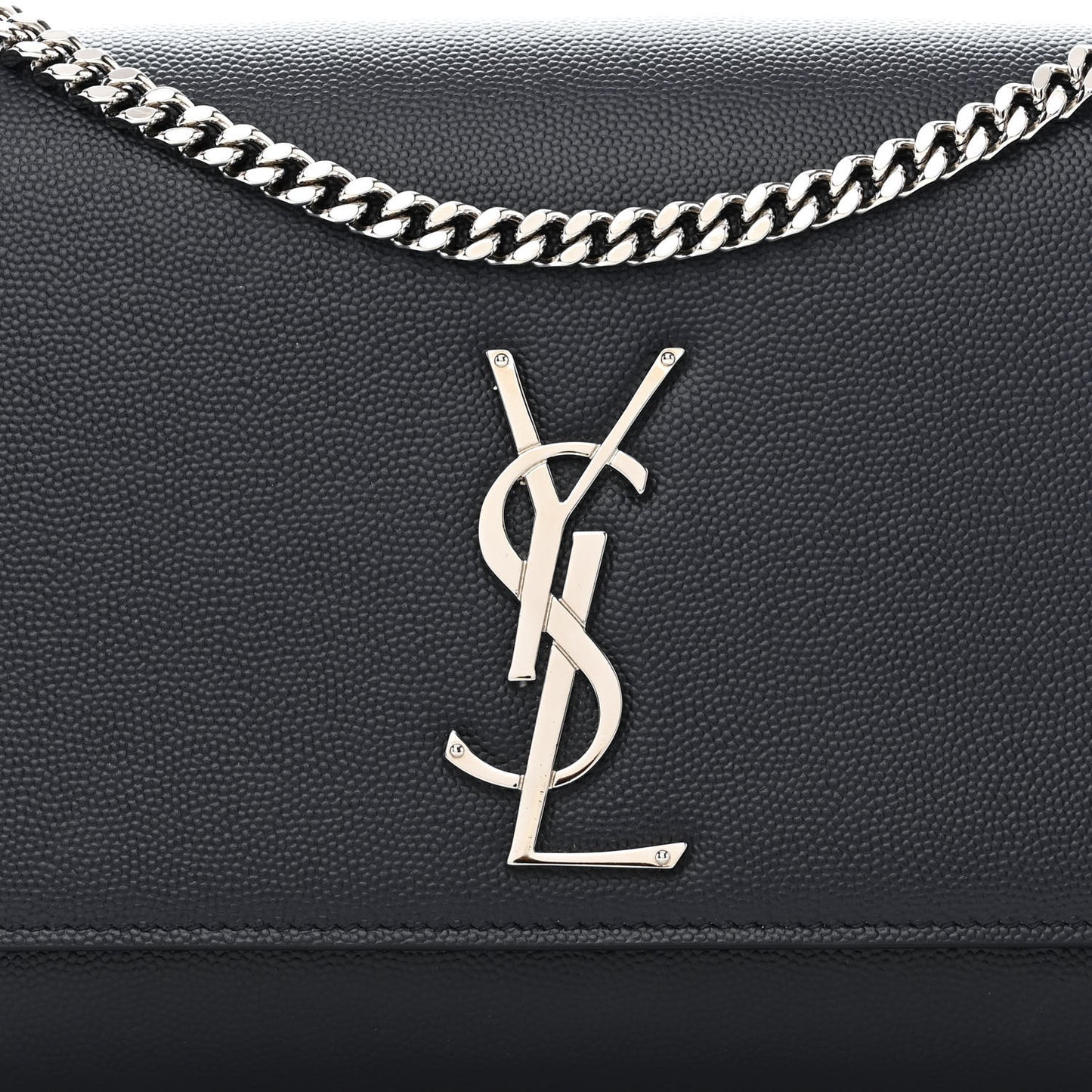 Grain De Poudre Medium Classic Monogram Kate Satchel Deep Marine