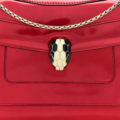 Bulgari Metallic Calfskin Serpenti Forever Shoulder Bag Red 8 of 10