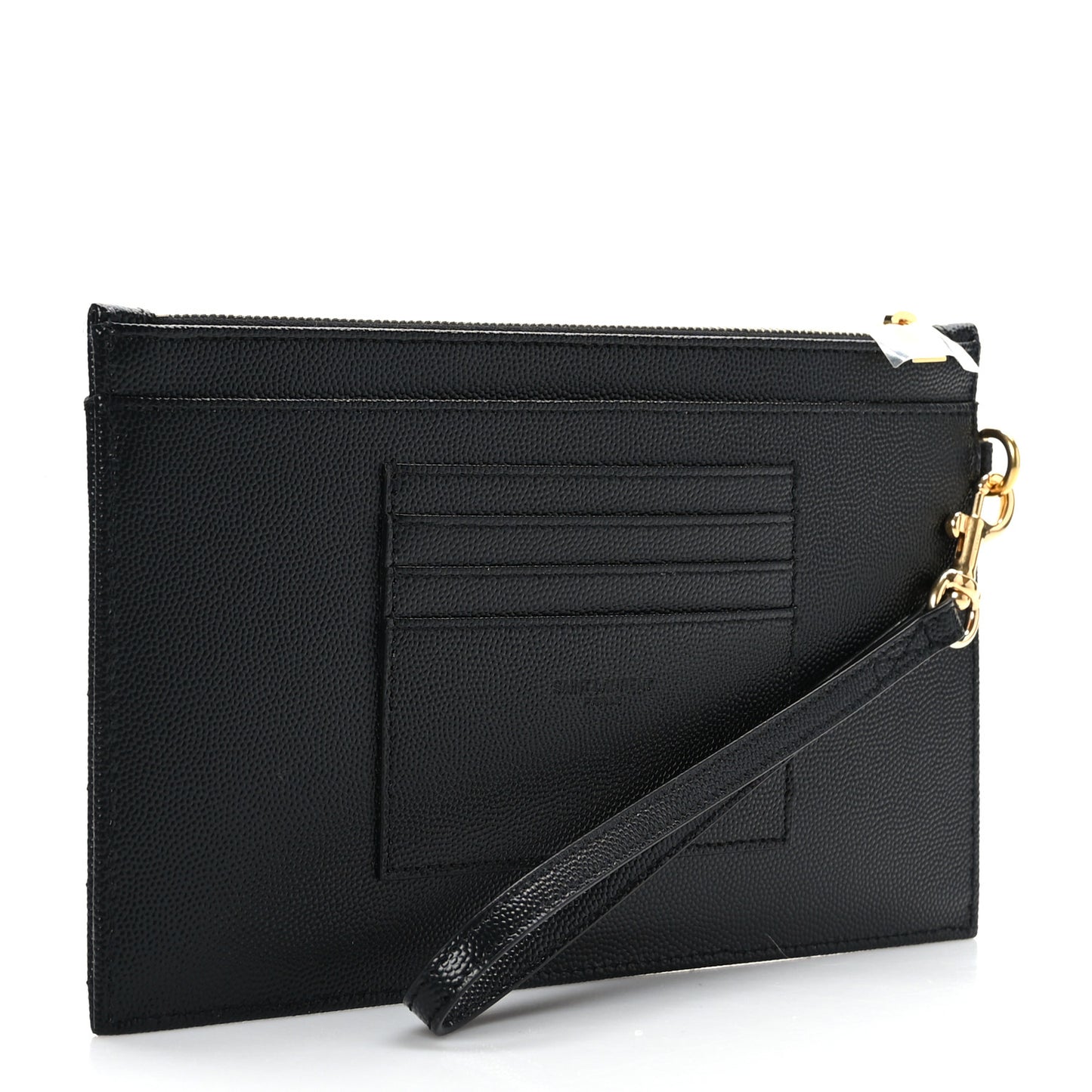 Grain De Poudre Chevron Monogram Large Bill Pouch Black