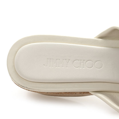 Jimmy Choo Nappa Avenue Wedge Sandals 39.5 Latte 8 of 9