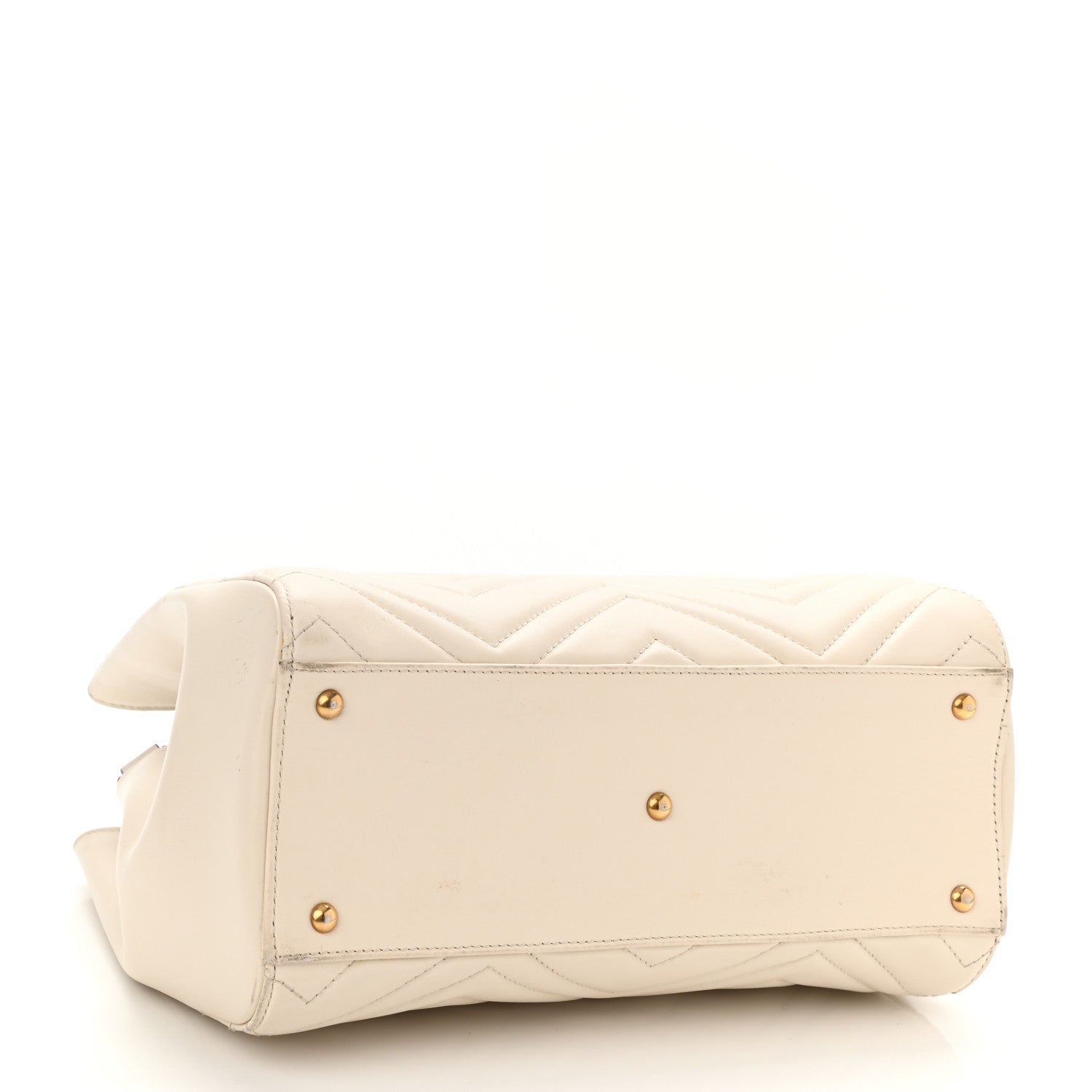Gucci Calfskin Matelasse Small GG Marmont Tote White 4 of 13