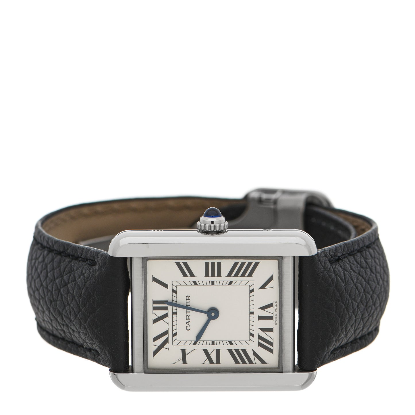 Stainless Steel Calfskin 24mm Tank Solo Quartz Watch