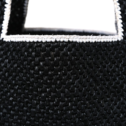 Loewe Raffia Large Paula's Ibiza Logo Tote Black White 7 of 9
