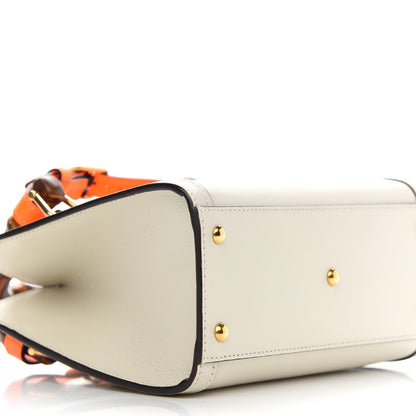 Gucci Wonka Grain Calfskin Mini Diana Tote Bag Mystic White Orange Fluo 8 of 9