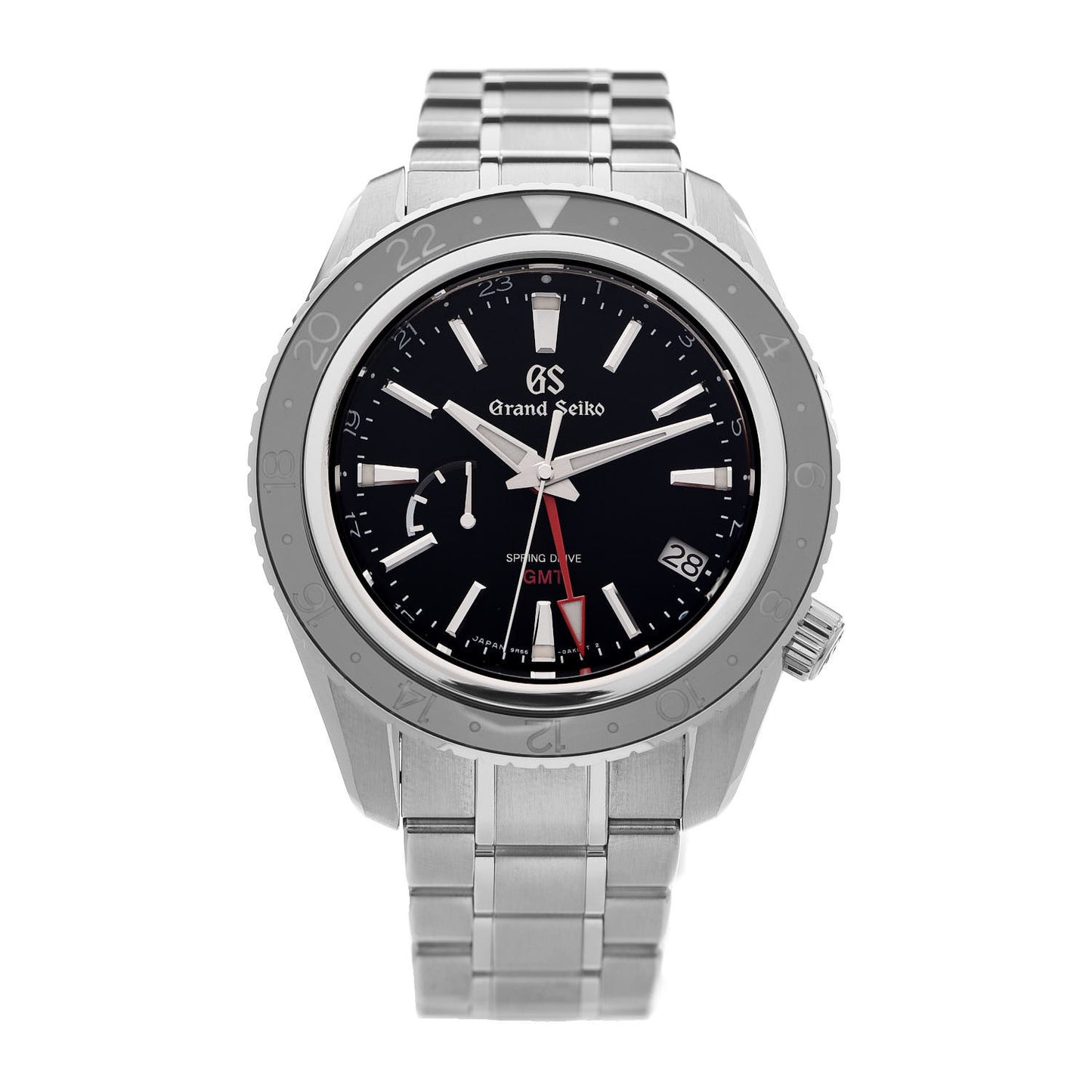 Stainless Steel 44mm Spring Drive GMT Automatic Watch Black SBGE201