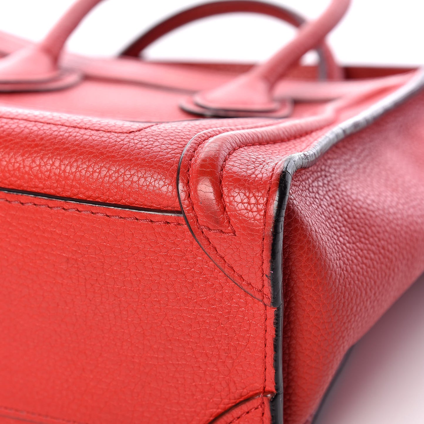 Drummed Calfskin Nano Luggage Coquelicot