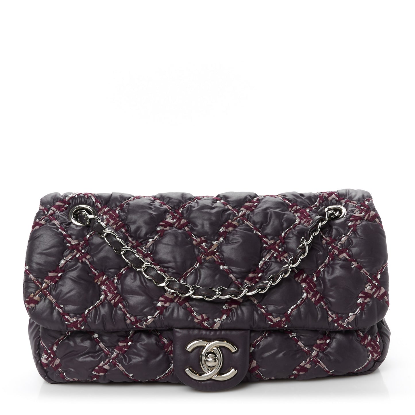 Nylon Quilted Tweed on Stitch Medium Bubble Flap Purple