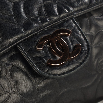 Chanel Lambskin Camellia Embossed Flap Pochette Black 8 of 8