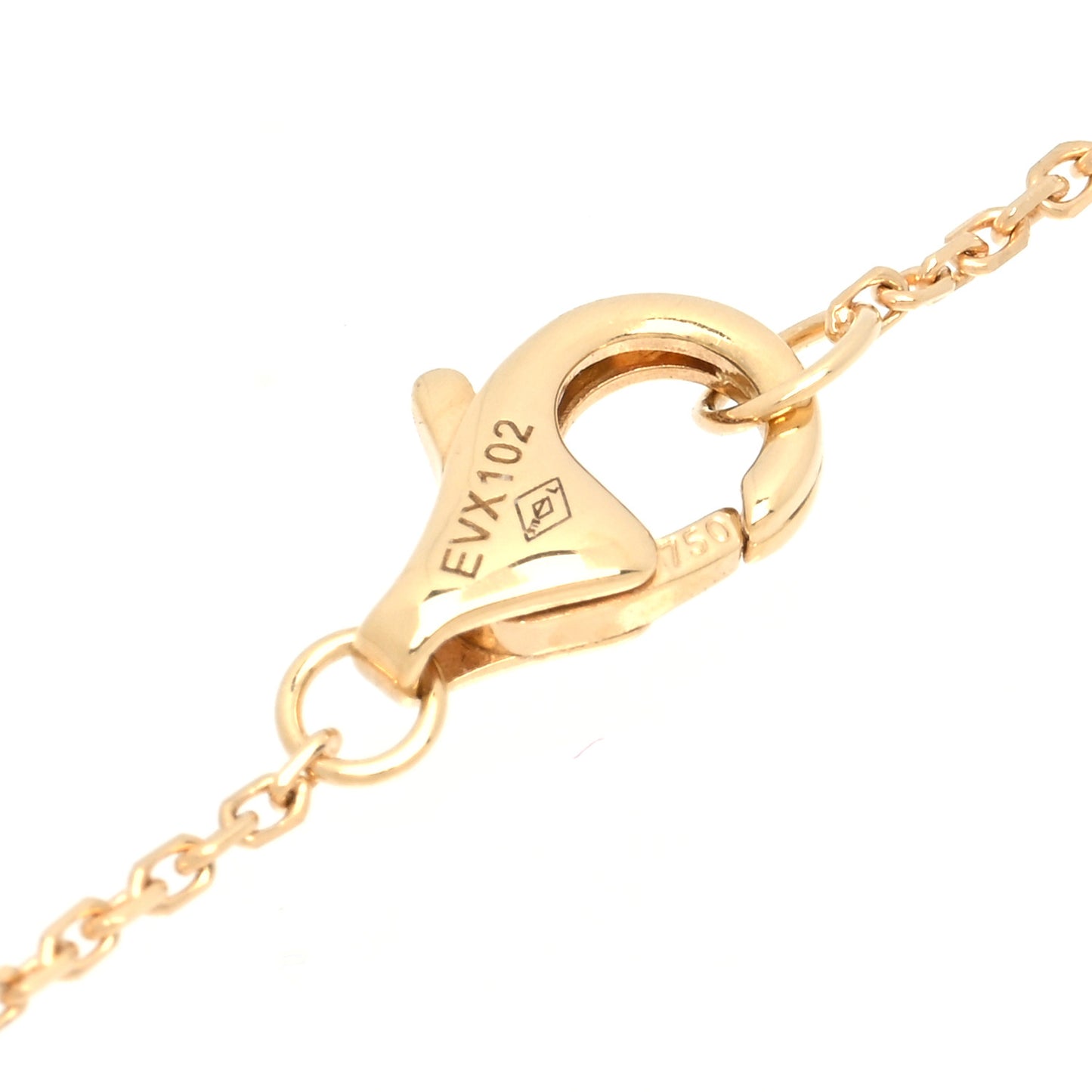 18K Yellow Gold Diamond Mother of Pearl XS Amulette de Cartier Pendant Necklace