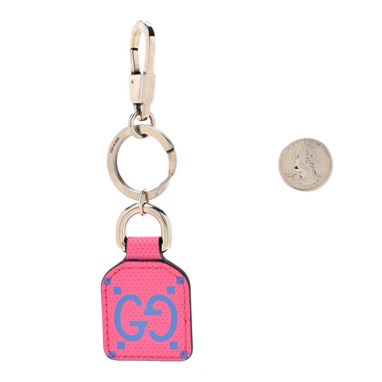 Gucci Calfskin GG Tennis Bi-color Embossed GG Key Charm Modern Fucsia Modern Blue 2 of 6