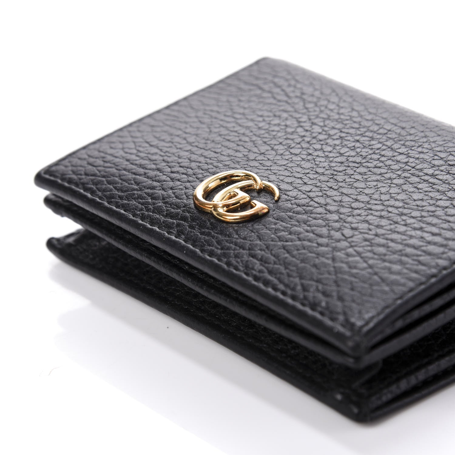 Gucci Pebbled Calfskin GG Marmont Card Case Black 7 of 8