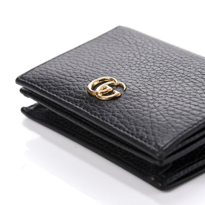 Gucci Pebbled Calfskin GG Marmont Card Case Black 7 of 8