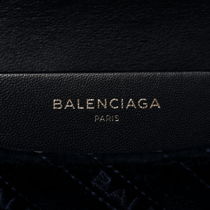 Balenciaga Velvet Logo Matelasse M BB Chain Shoulder Bag Navy 6 of 10