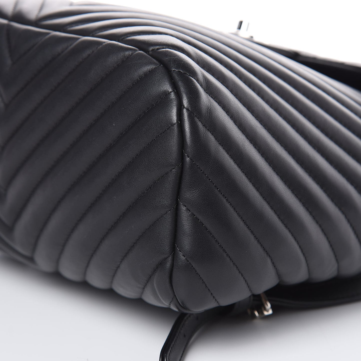Calfskin Chevron Quilted Large Urban Spirit Backpack Black
