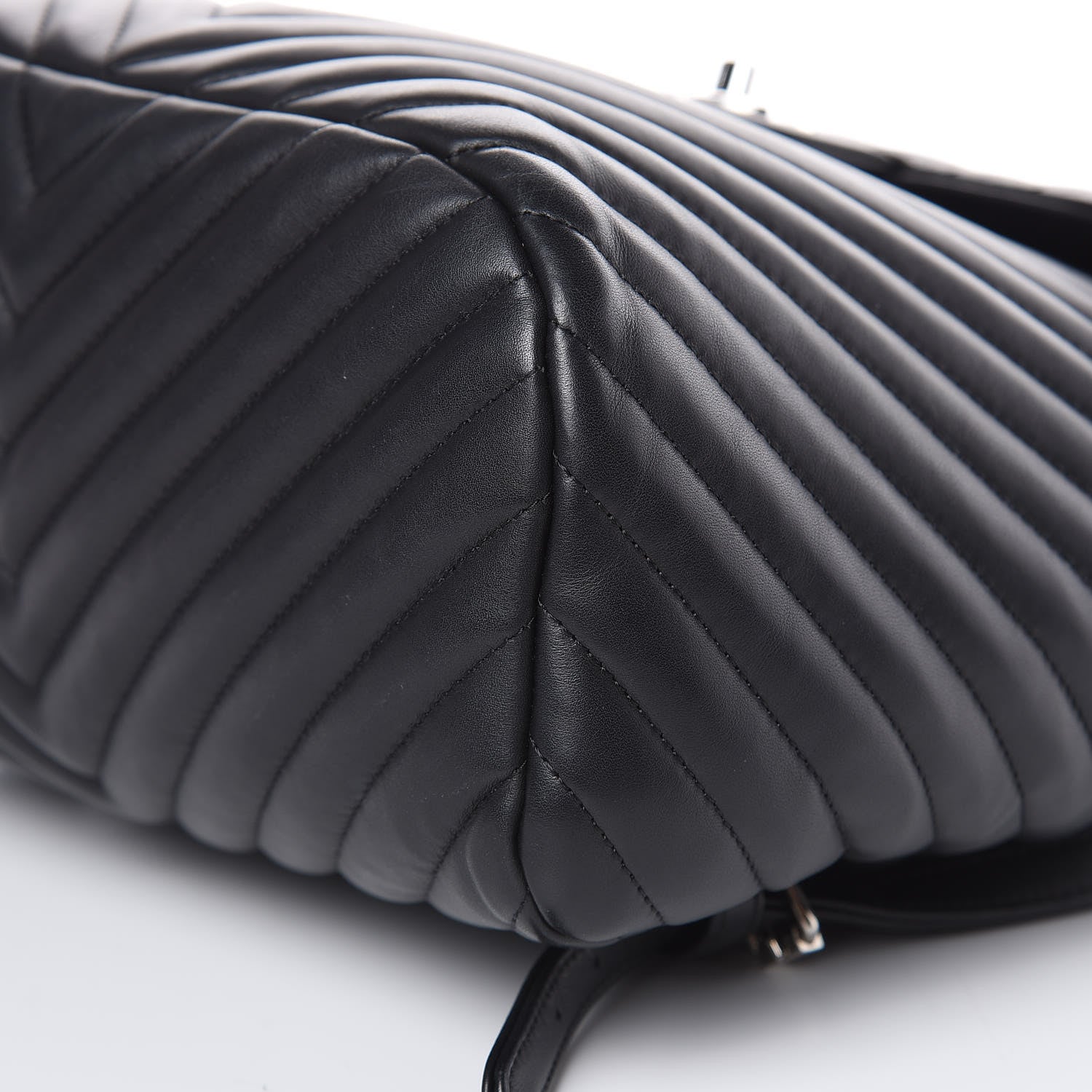 Chanel Calfskin Chevron Quilted Large Urban Spirit Backpack Black 15 of 17