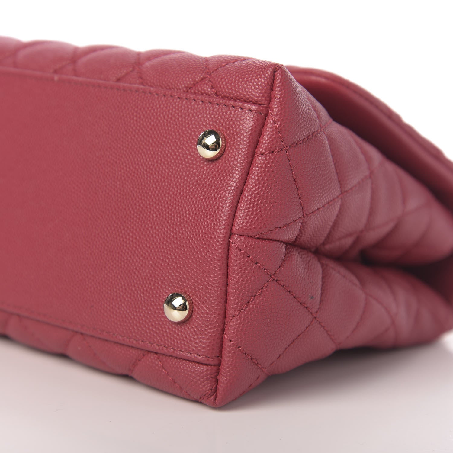 Chanel Caviar Quilted Small Coco Handle Flap Dark Pink 10 of 12