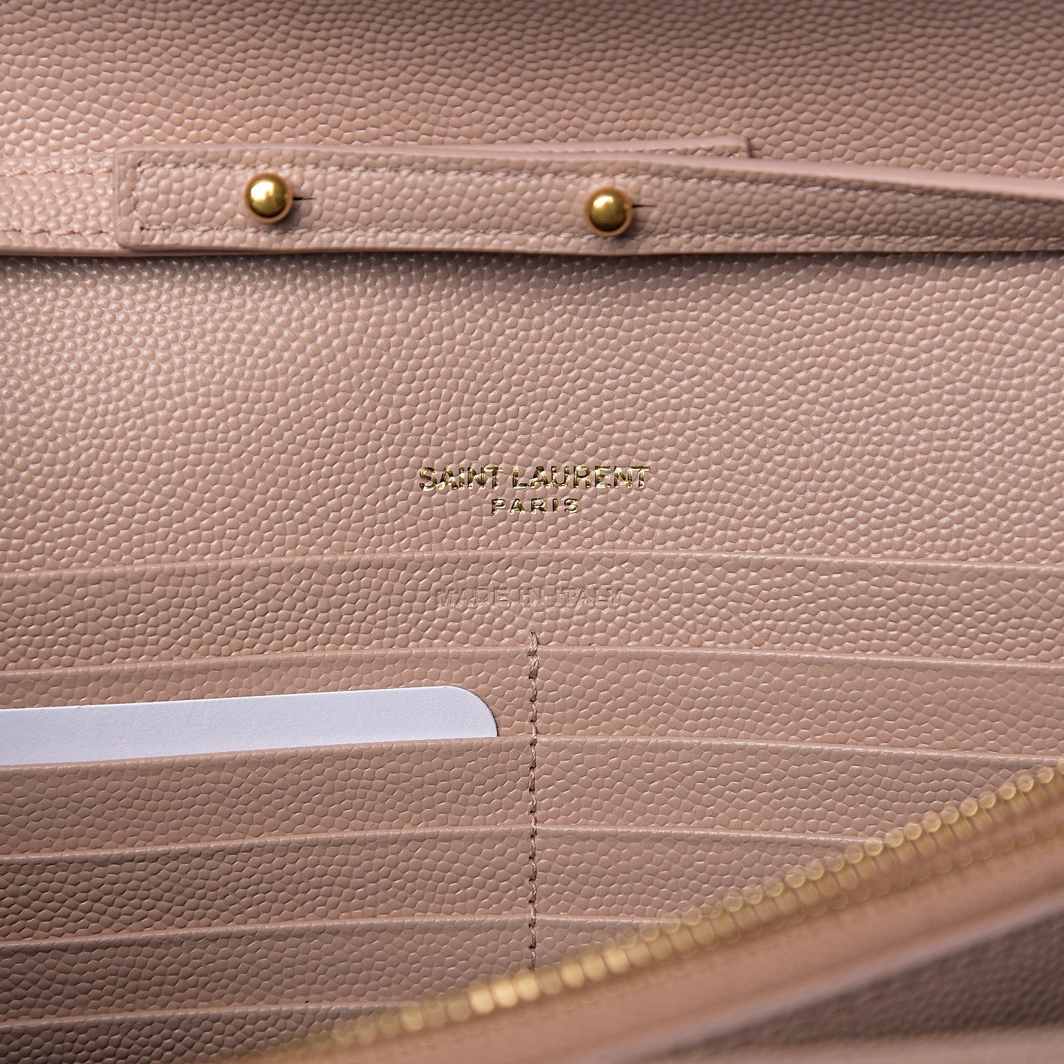Saint Laurent Grain De Poudre Matelasse Chevron Monogram Chain Wallet Pale Pink 5 of 8