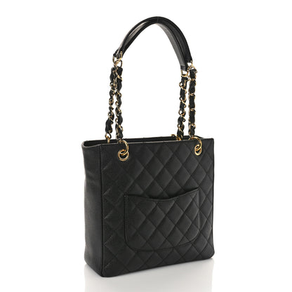 Chanel Caviar Quilted Petit Shopping Tote PST Black 3 of 9