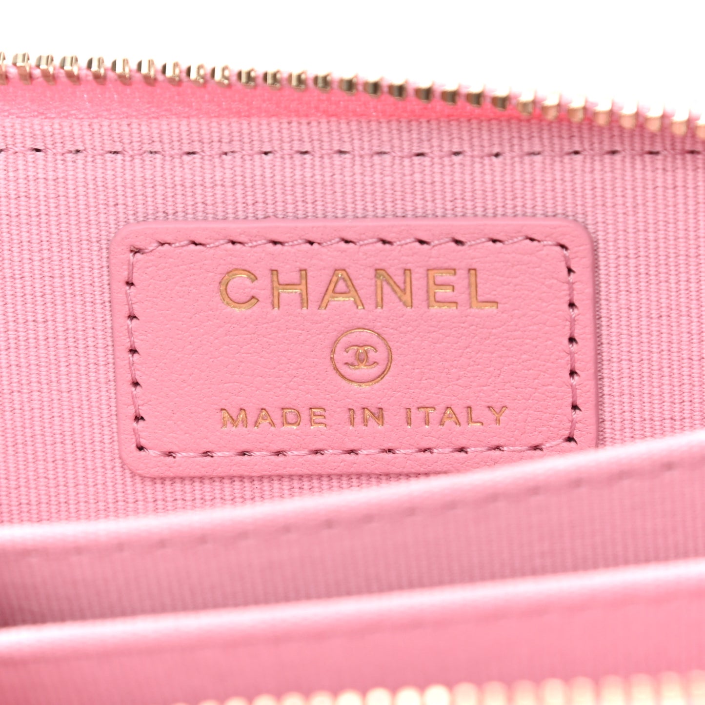 Lambskin Quilted Zip Around Coin Purse Wallet Pink