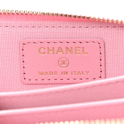 Chanel Lambskin Quilted Zip Around Coin Purse Wallet Pink 6 of 7