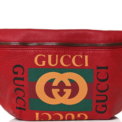 Gucci Grained Calfskin Logo Belt Bag Hibiscus Red 8 of 11